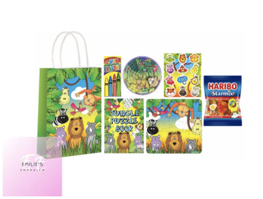 100 Jungle Party Gift Bag Pre Filled - Includes 5 Items + Haribo Starmix