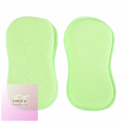 10Pk Duo Action Cleaning Pads Microfibre Scrubbing Cloths Green