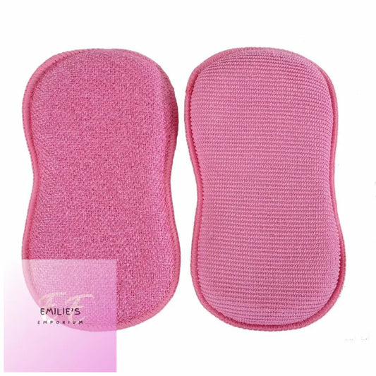 10Pk Duo Action Cleaning Pads Microfibre Scrubbing Cloths Pink
