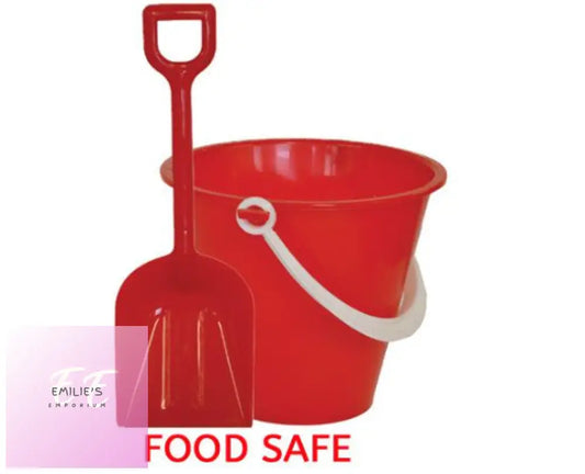 11Cm Round Food Safe Chip Bucket And Spade - Red