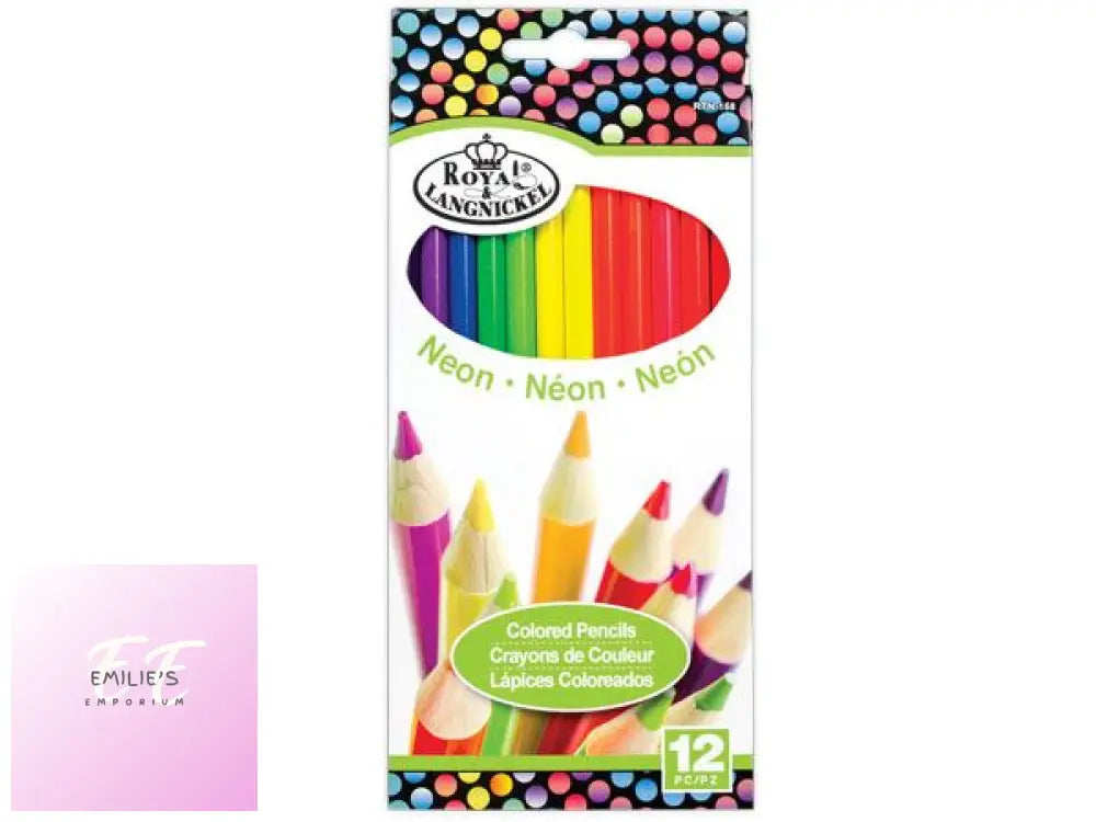 12 Neon Colouring Pencils