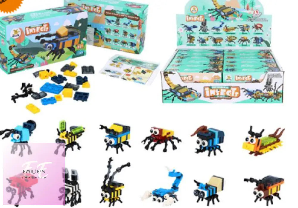 12X Insects Building Block Kits In Counter Display