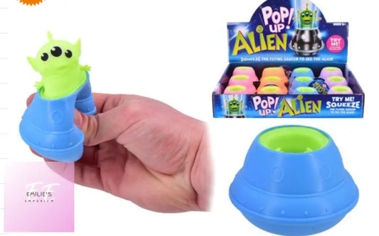 12X Squeezy Pop Up Alien In Flying Saucer