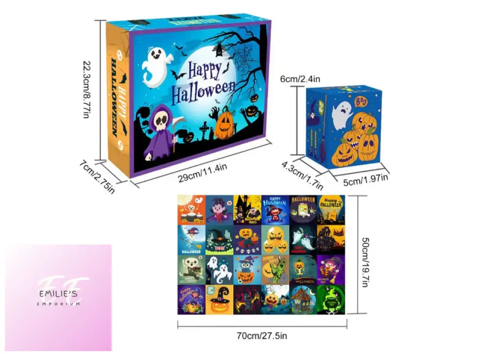 144Pcs Halloween Interlocking Jigsaw Puzzle 24 Days Advent Calendar