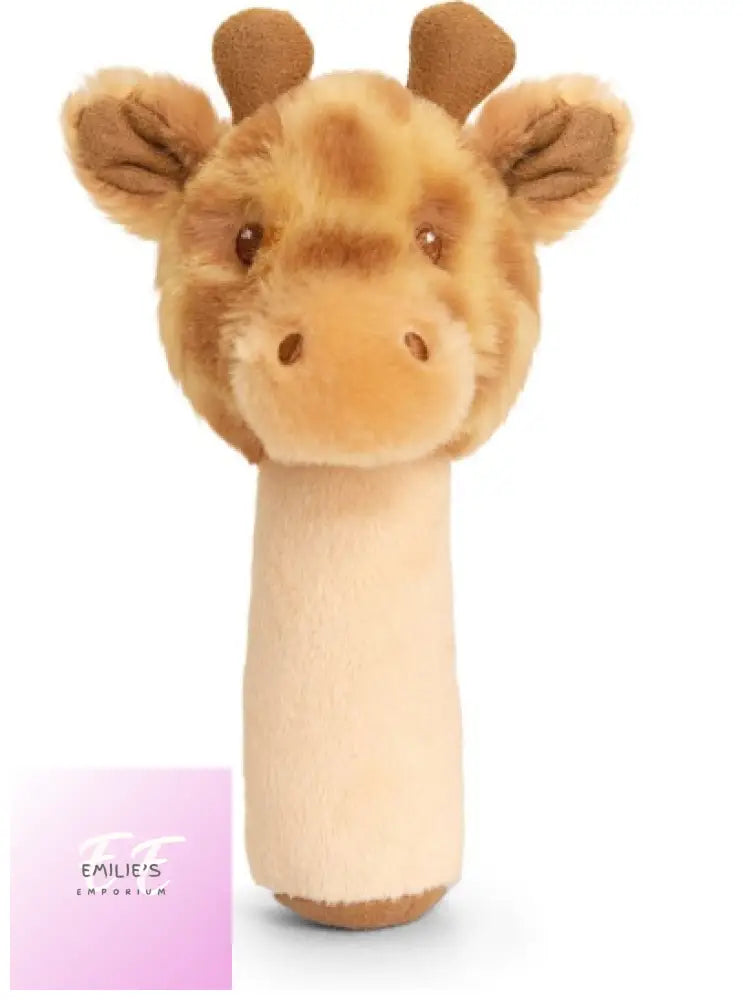 14Cm Keeleco Huggy Giraffe Stick Rattle (100% Recycled)