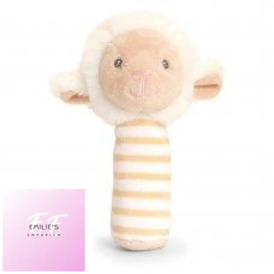 14Cm Keeleco Lullaby Lamb Stick Rattle (100% Recycled)