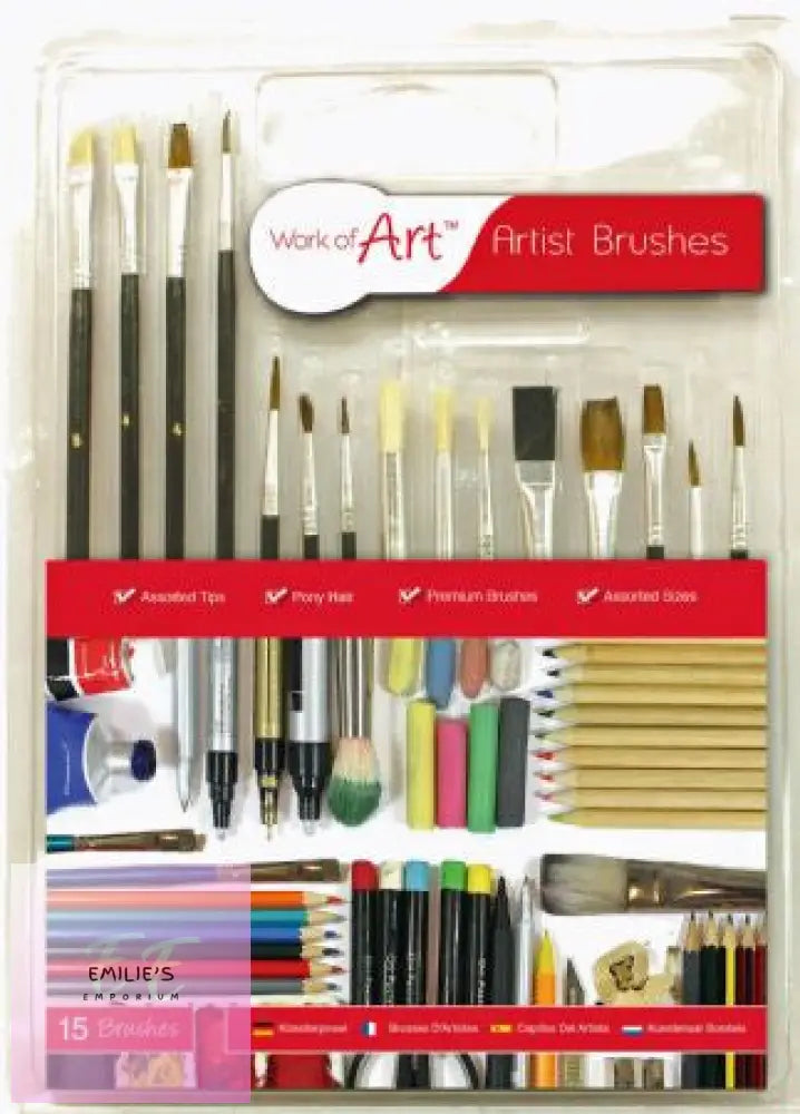 15Pc Artist Brushes