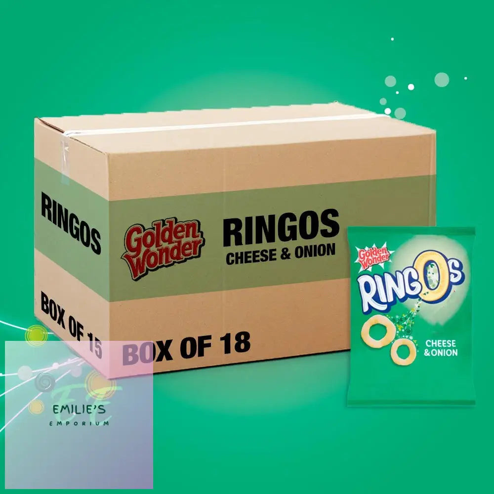 18X Golden Wonder Ringos Cheese & Onion 40G