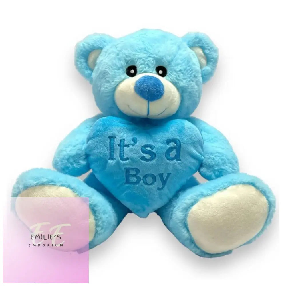 20Cm Blue Bear With Heart