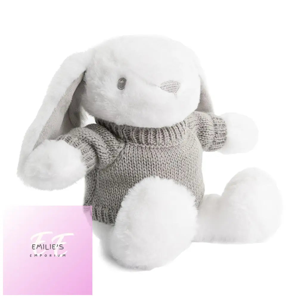 20Cm White Rabbit W/Sweater