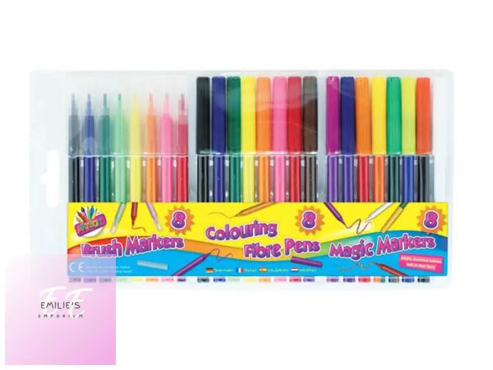 24Pk Fibre Felt Tip Pen Set