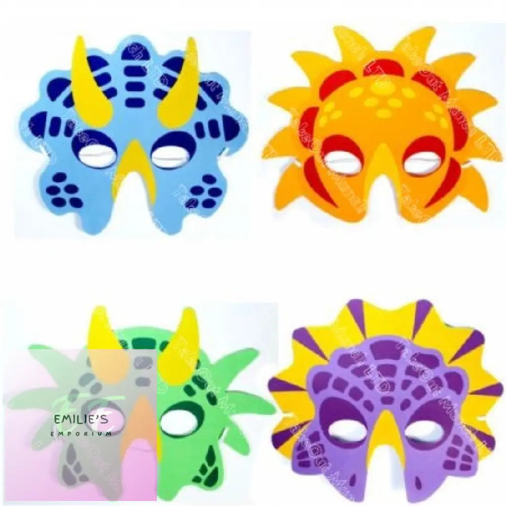 24X Assorted Eva Foam Dinosaur Masks