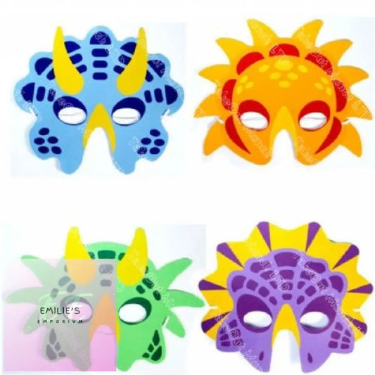 24X Assorted Eva Foam Dinosaur Masks