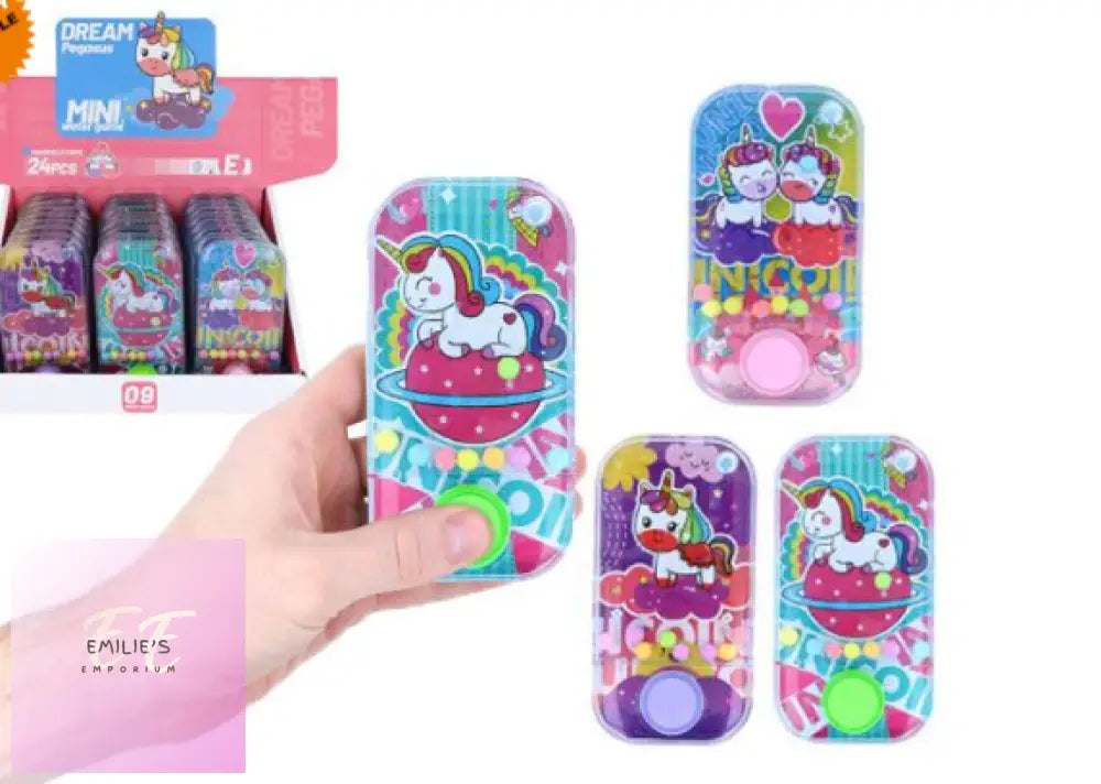 24X Cute Unicorn Mini Water Games In Counter Display