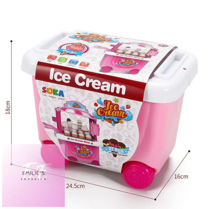 27 Pcs Ice Cream Trolley Shop Cart Toy For Children