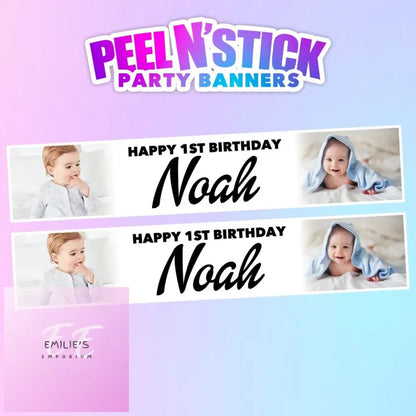 2X Personalised Photo Birthday Banners - Choice Of Design