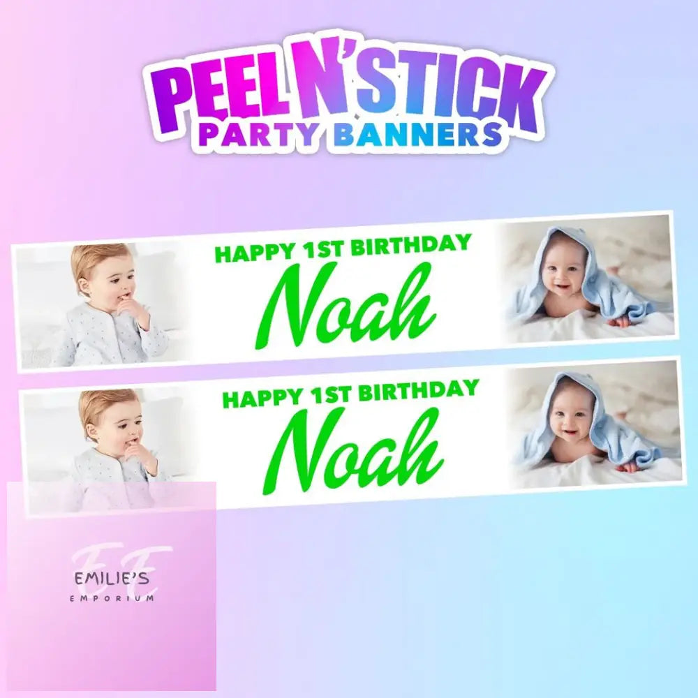 2X Personalised Photo Birthday Banners - Choice Of Design