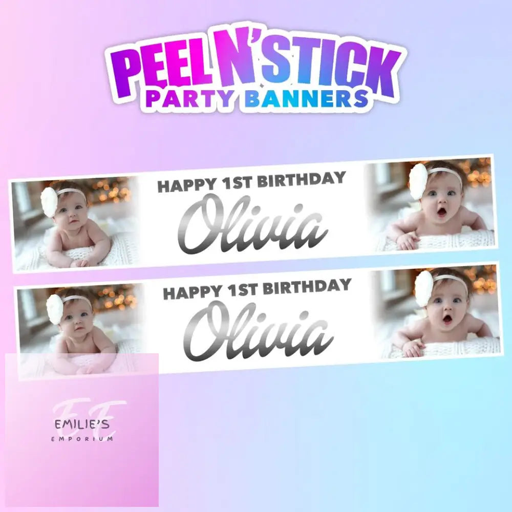 2X Personalised Photo Birthday Banners - Choice Of Design