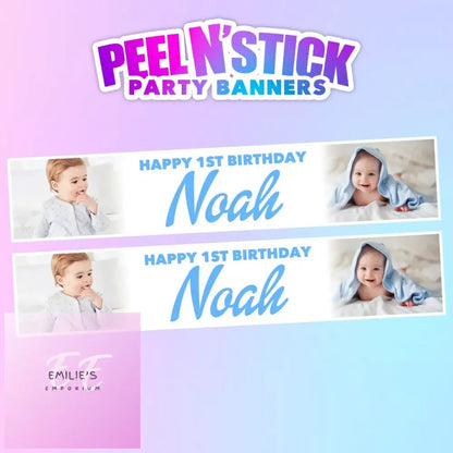 2X Personalised Photo Birthday Banners - Choice Of Design