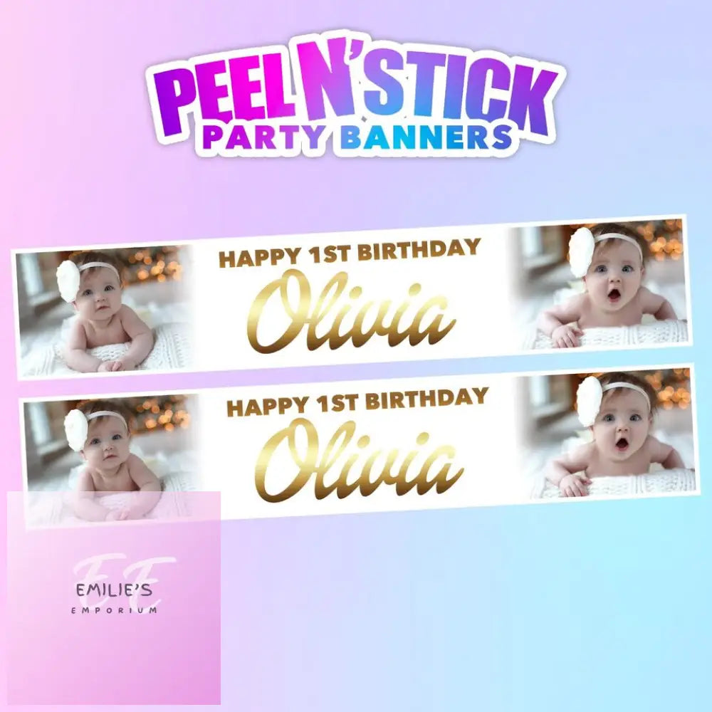 2X Personalised Photo Birthday Banners - Choice Of Design