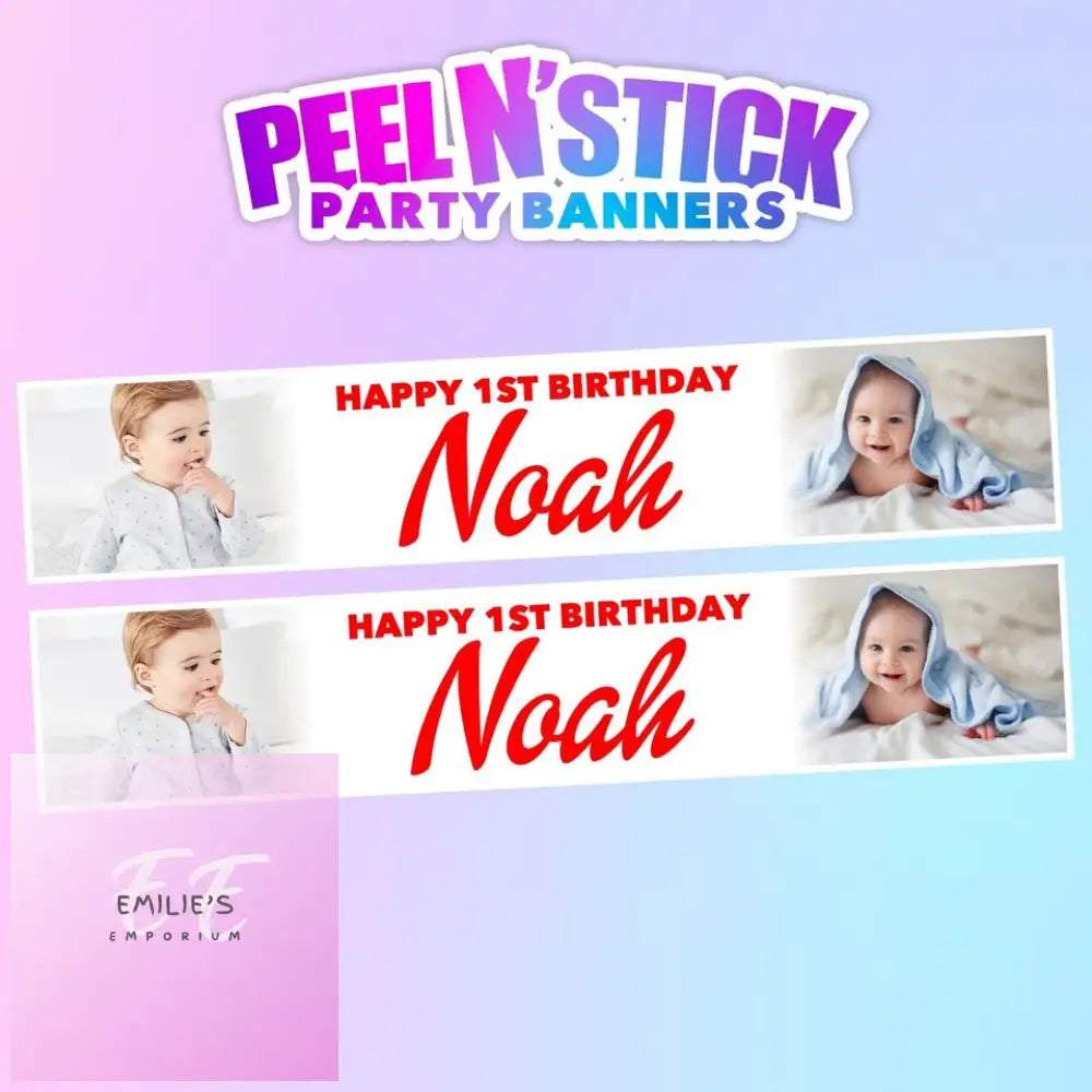 2X Personalised Photo Birthday Banners - Choice Of Design