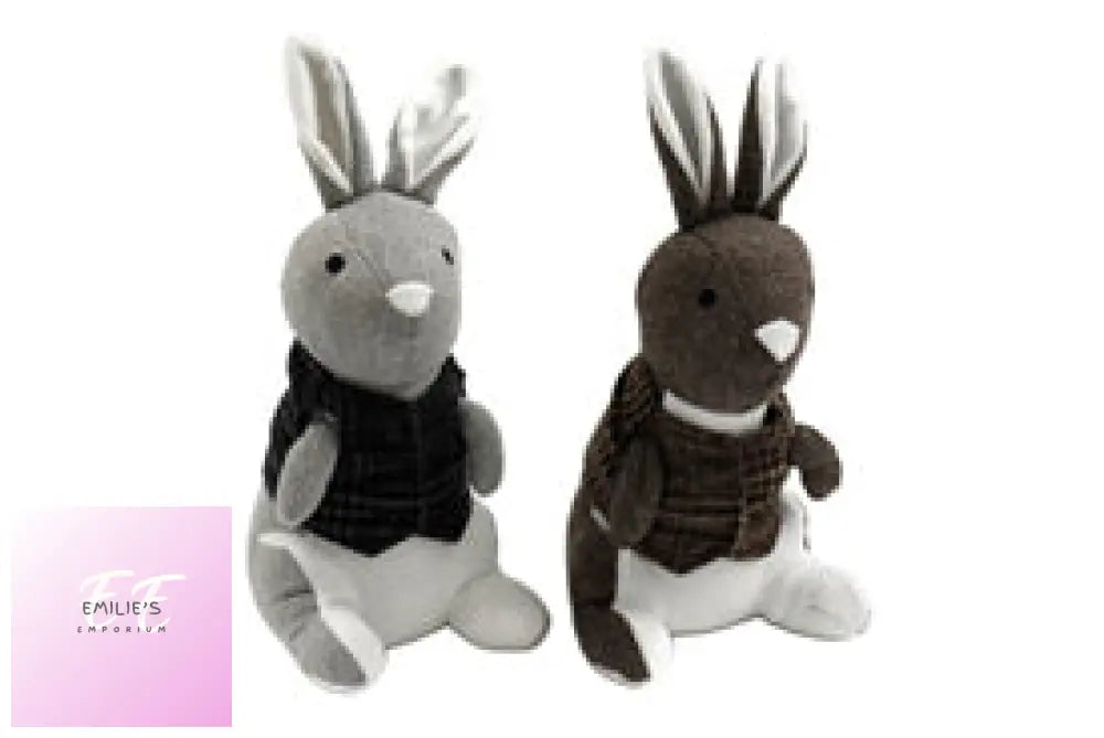 2X Rabbit In Waistcoat Doorstop