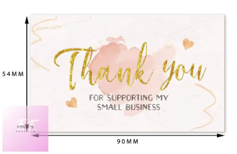 30Pcs Thank You For Supporting My Small Business Card - 5.4*9Cm