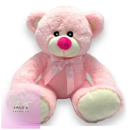 38Cm Pink Bear With Ribbon