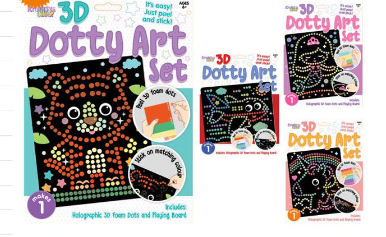 Kreative Kids 3D Dotty Art Set, Assorted Picked At Random x24