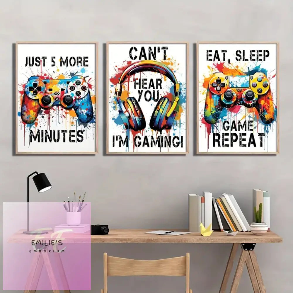 3Pcs/Set Gamer Canvas Poster