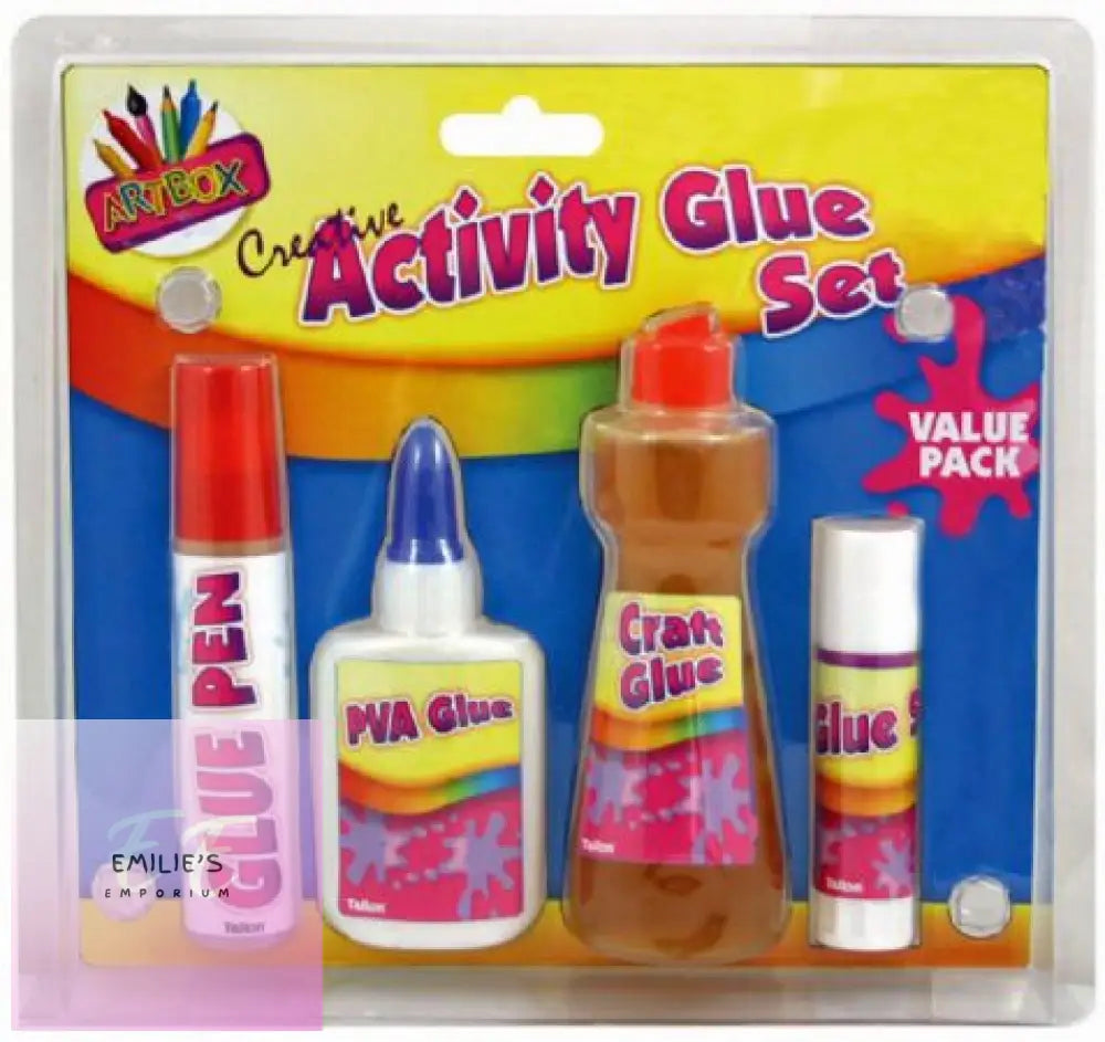 4Pce Activity Glue Set In Clam Pack