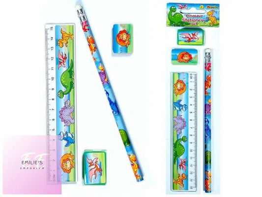 4Pce Dinosaur Stationery Set