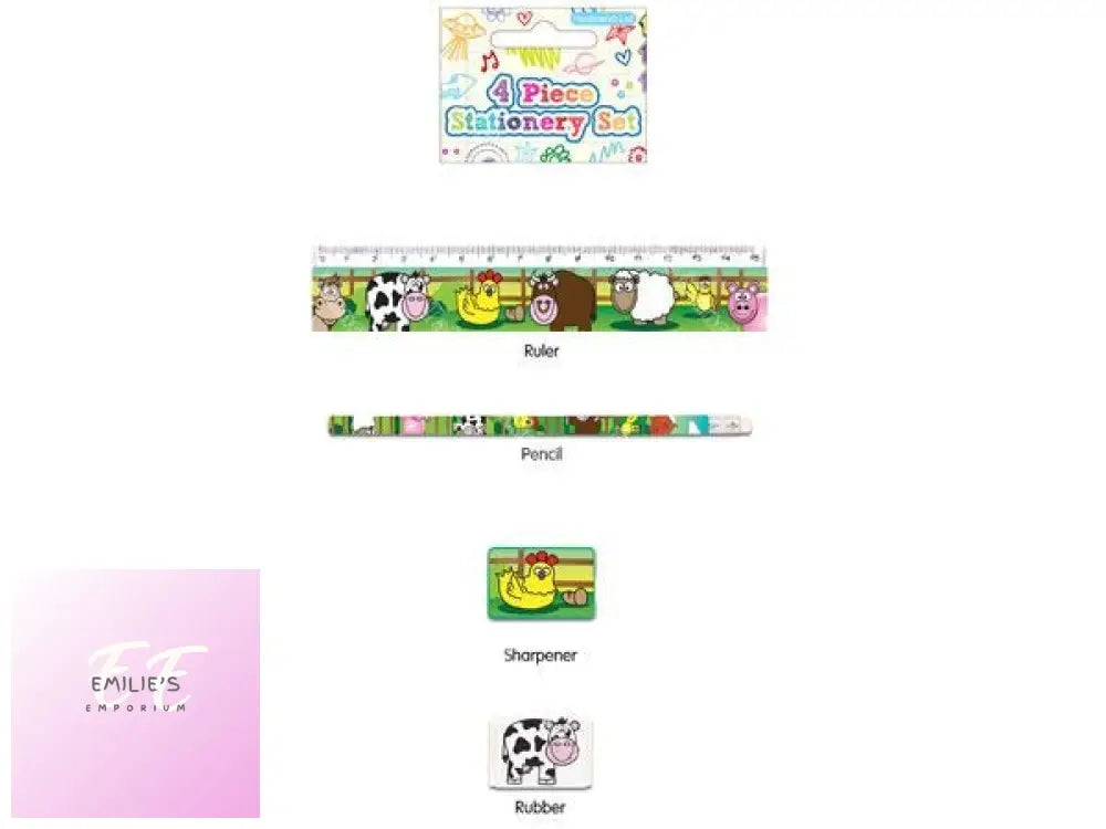 4Pce Farm Stationery Set