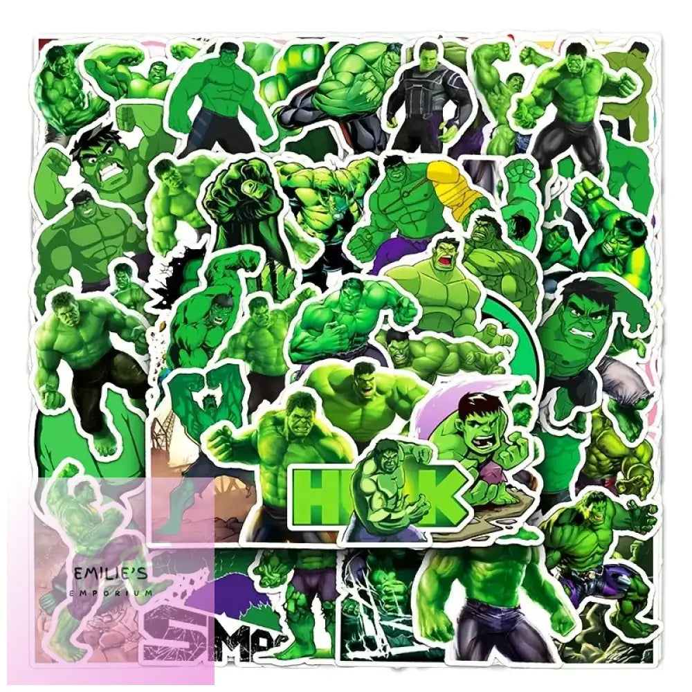 50-Piece Disney Marvel Hulk Waterproof Stickers