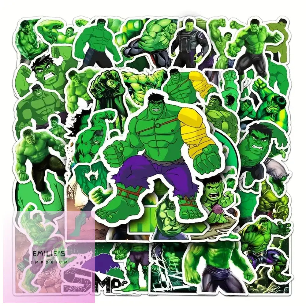 50-Piece Disney Marvel Hulk Waterproof Stickers