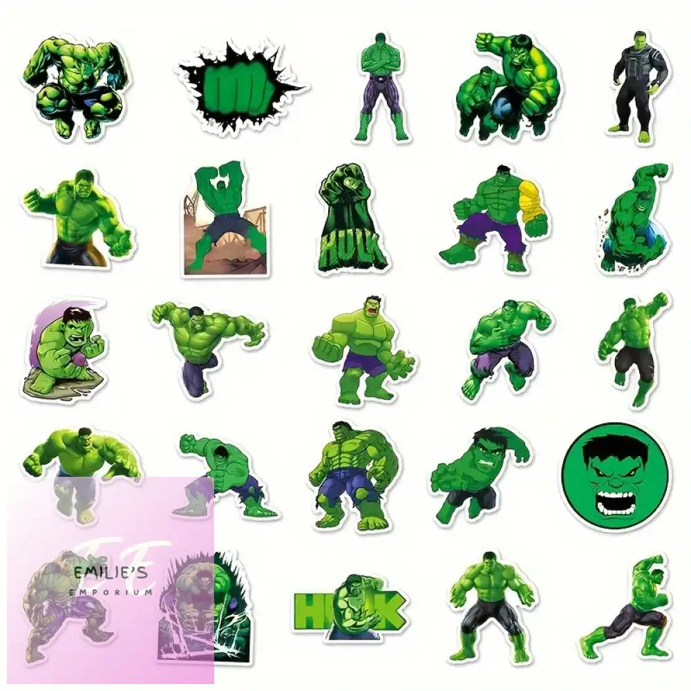 50-Piece Disney Marvel Hulk Waterproof Stickers