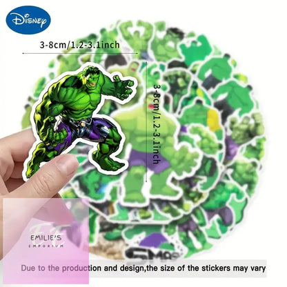 50-Piece Disney Marvel Hulk Waterproof Stickers