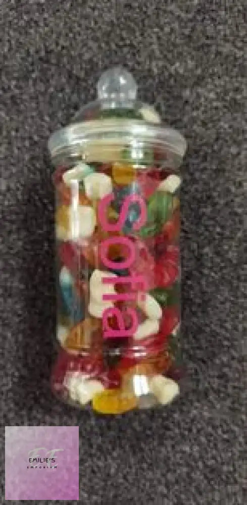 500G Personalised Plastic Sweet Jar - Filled With Or Without Sweets