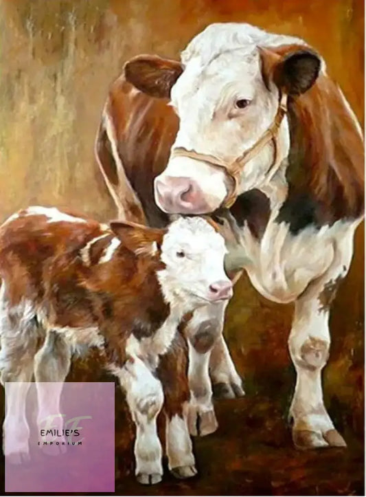 5D Cow & Calf Diamond Art