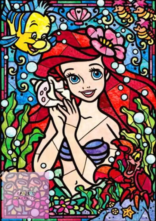 5D Diamond Art Ariel Stained Glass