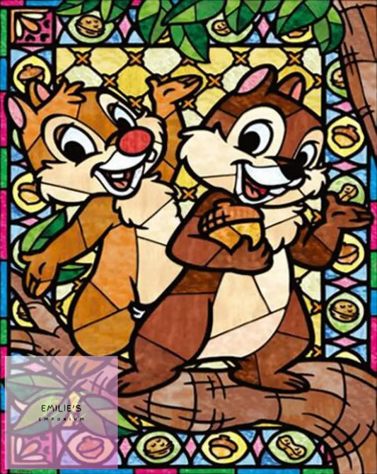 5D Diamond Art Chip & Dale Stained Glass