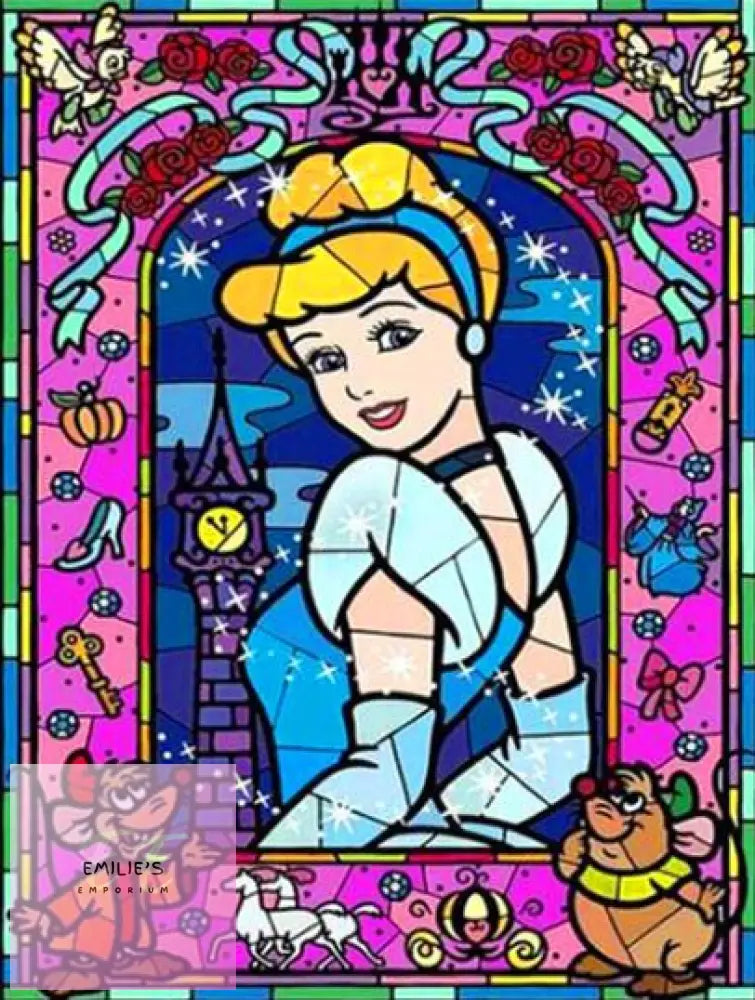 5D Diamond Art Cinderella Stained Glass