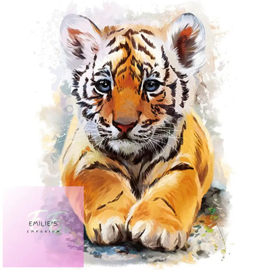 5D Diamond Art Cute Orange Tiger Cub