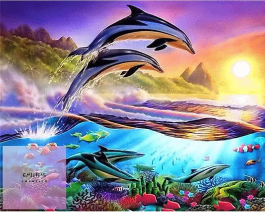 5D Diamond Art Dolphin Ocean View