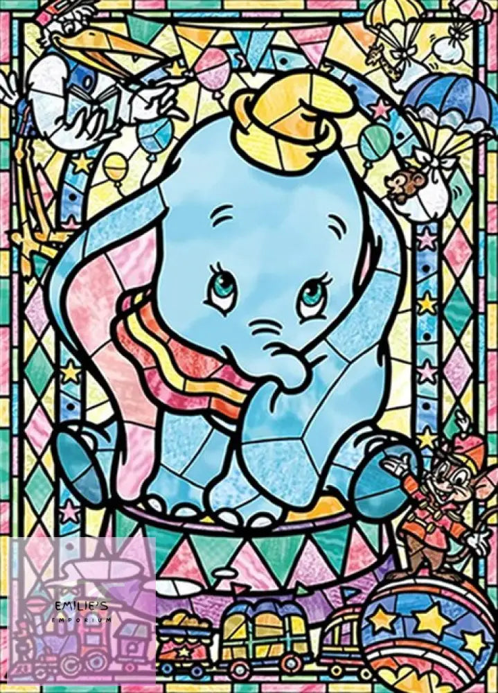 5D Diamond Art Dumbo Stained Glass