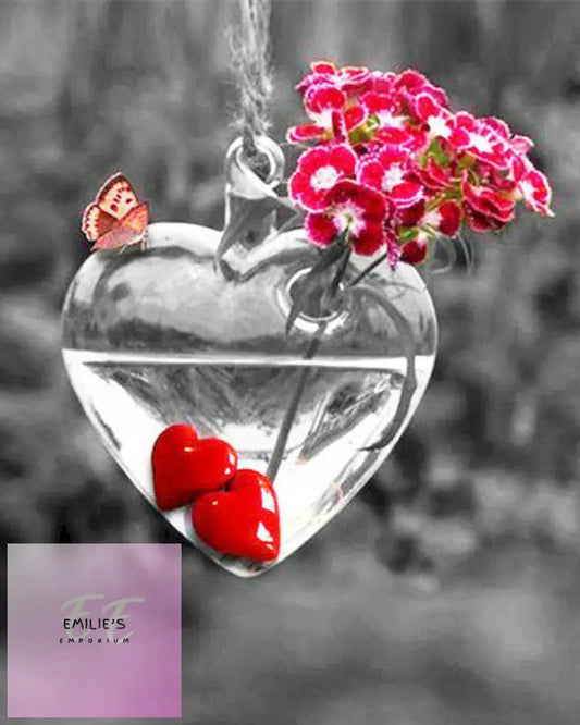 5D Diamond Art Heart Vase With Flowers