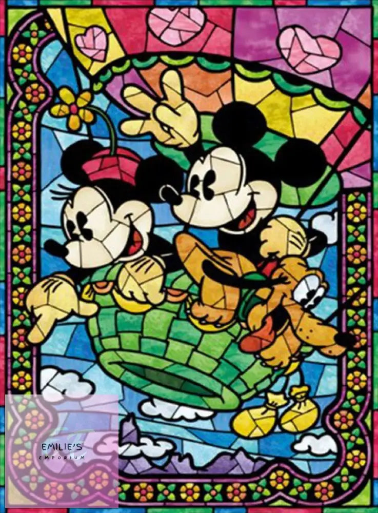 5D Diamond Art Mickey & Minnie Stained Glass