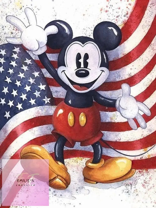 5D Diamond Art Mickey Mouse Usa Flag