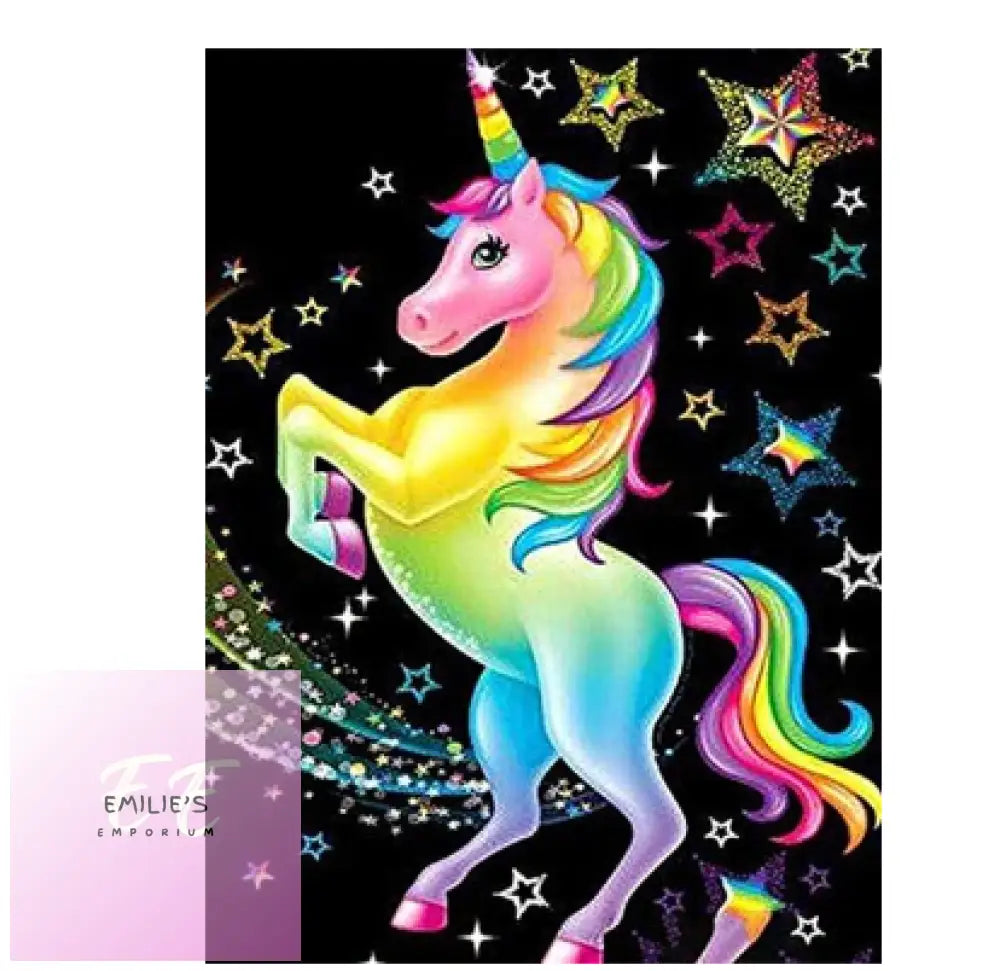 5D Diamond Art Unicorn Rainbow On Hind Legs