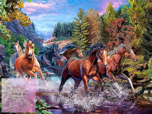 5D Diamond Art Wild Horses